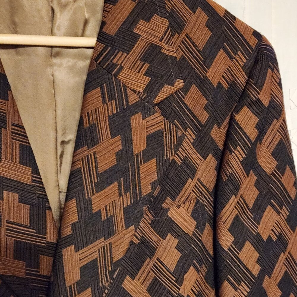 🕺 Vintage 70s Rayburn's El Paso Geometric Disco Blazer 44R 🕺 - Picture 5 of 7
